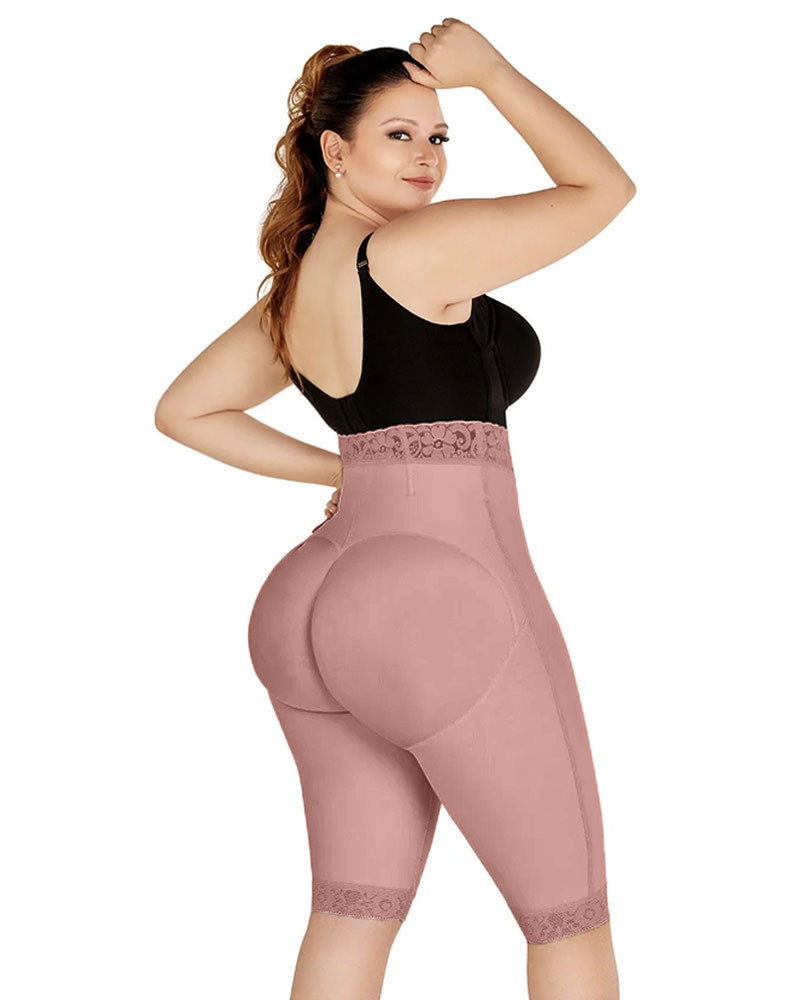 Double Compression High-Waisted Butt Lifting Shorts Knee Short And Lif