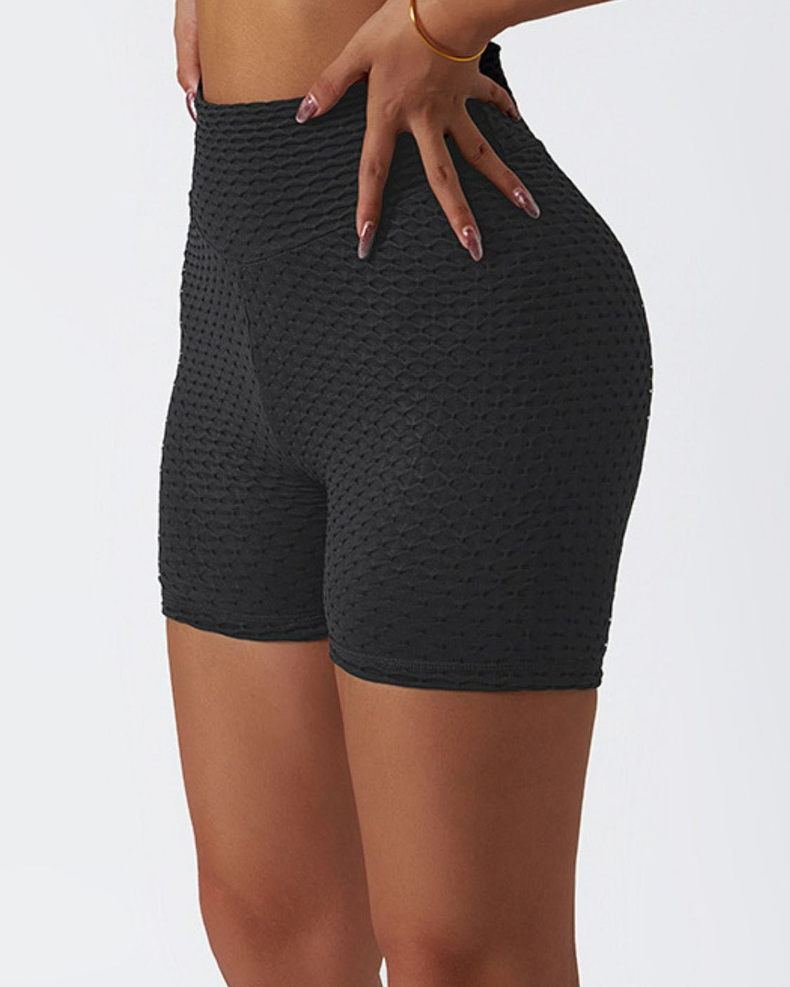 Shorts de ciclista de tiro alto con textura
