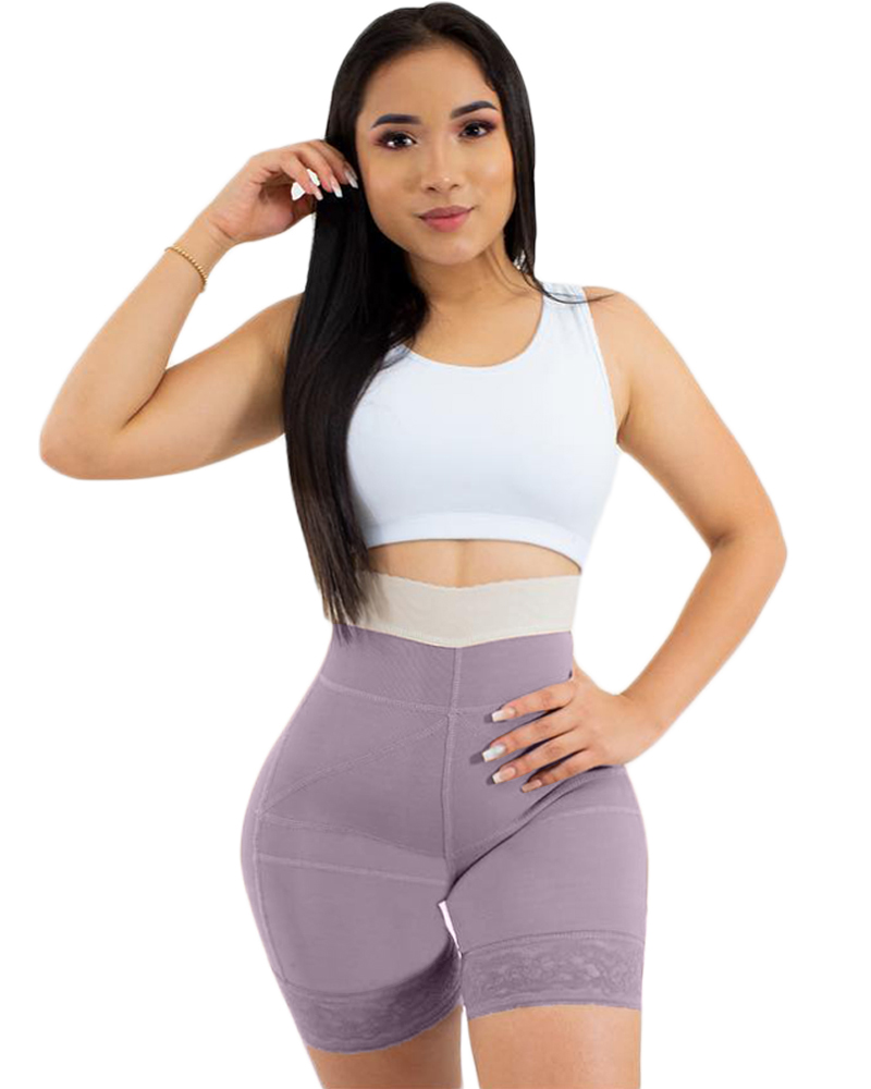 Daily Life Use Double Pressure Shaping Shorts Slimming Fajas Lace Body Shaper Girdle
