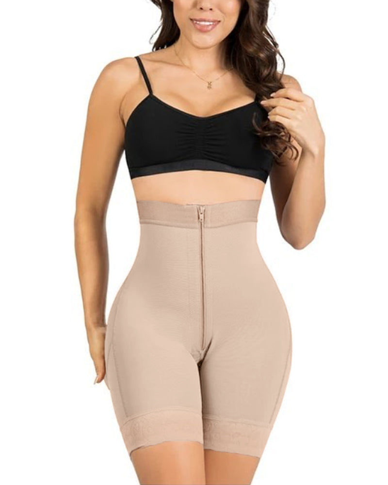 Womens High Waisted Butt Lifter Body Shaper Zipper Butt Pads Seamless 