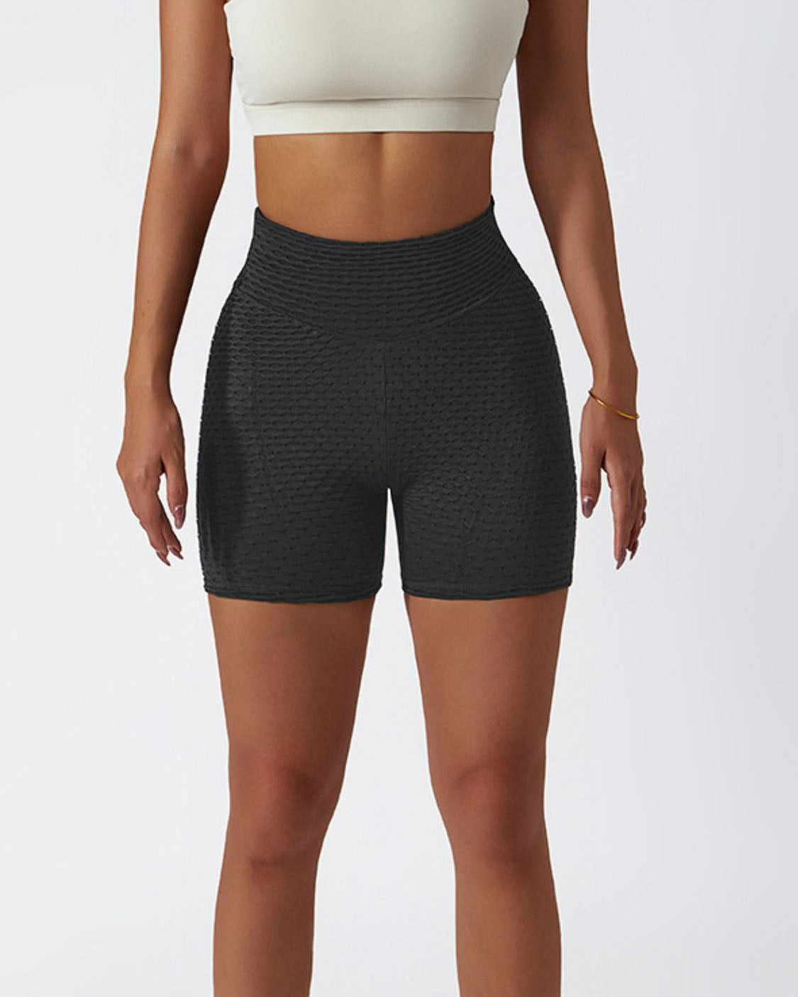 Shorts de ciclista de tiro alto con textura