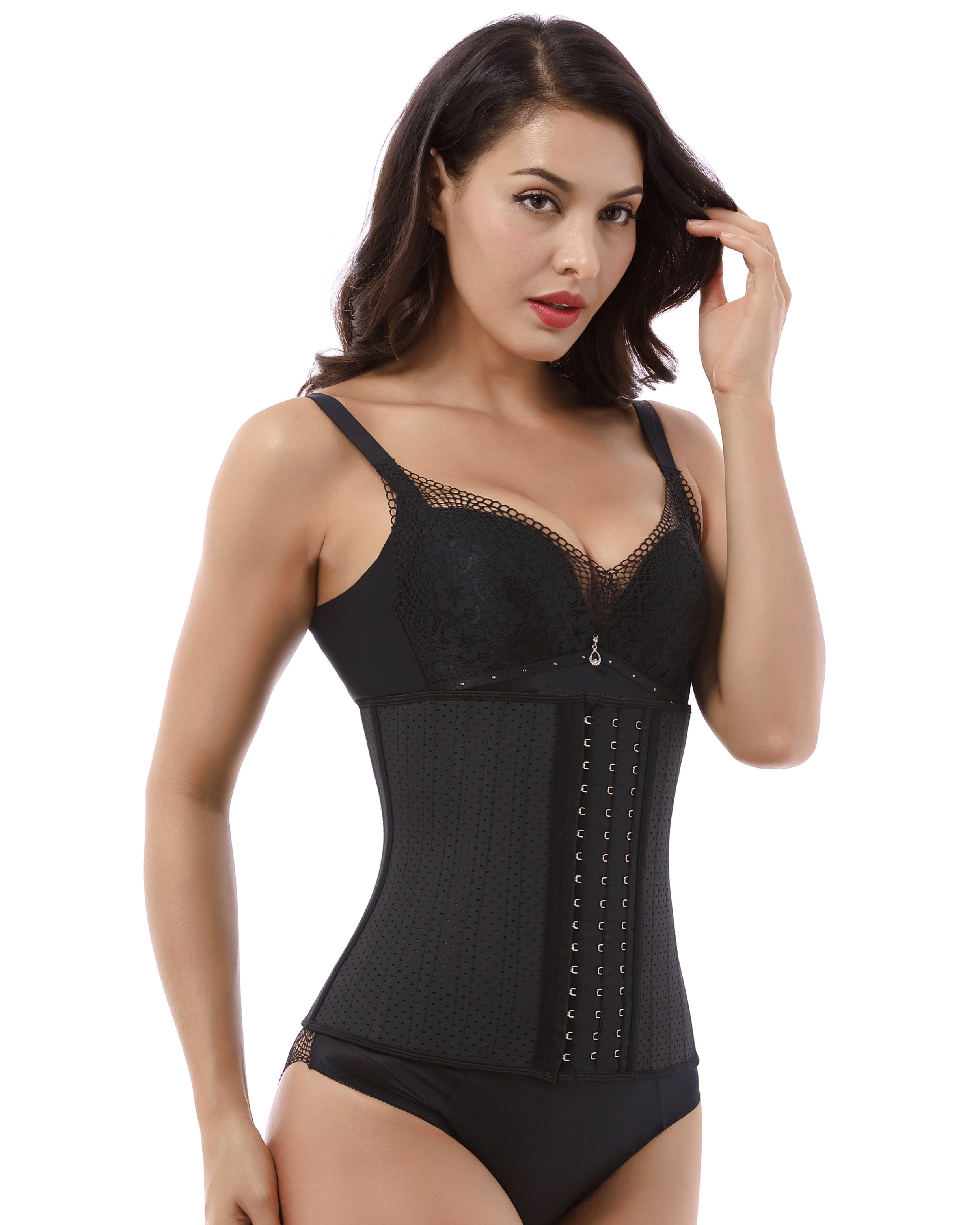 Corsé látex hebilla cintura corsé cinturón latex goma correas corsé