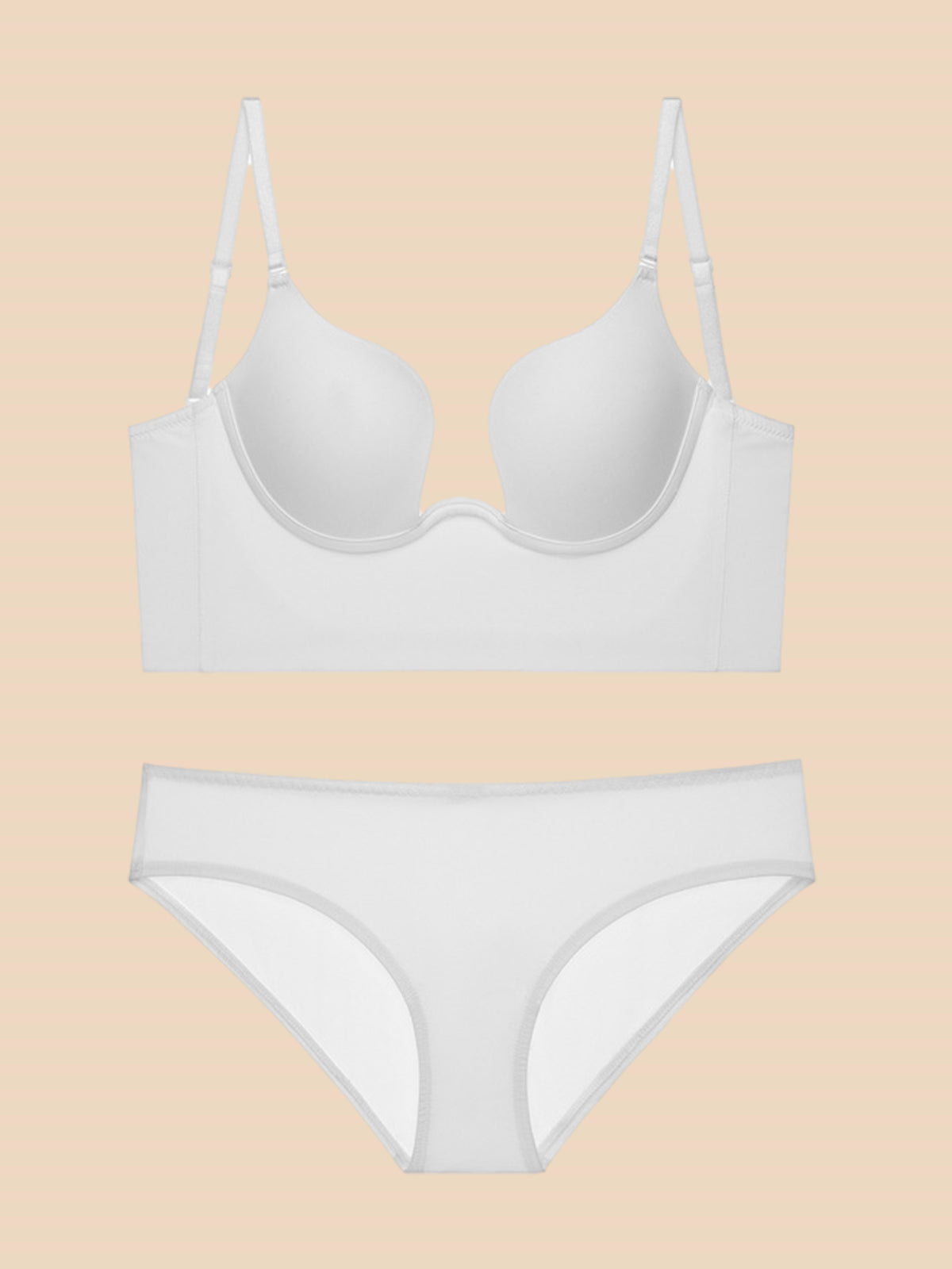 Liftup Low Back Plunge Bra Cleavage-Boosting Light Padding Bra Underwe