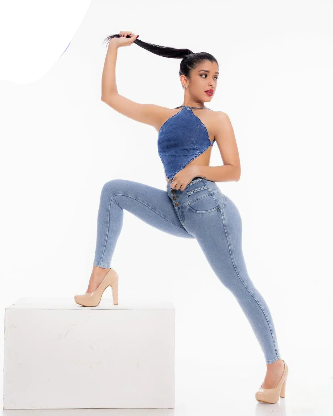 Vaqueros pitillo de tiro alto