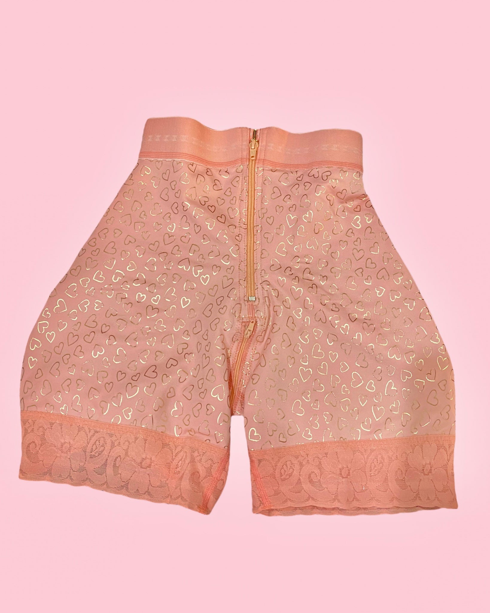 Corsé y elevador de glúteos con estampado de corazón rosa