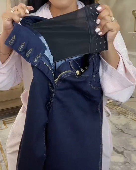 (Pre Sale)High Rise Curved Button Breasted Slimming Functional Skinny 