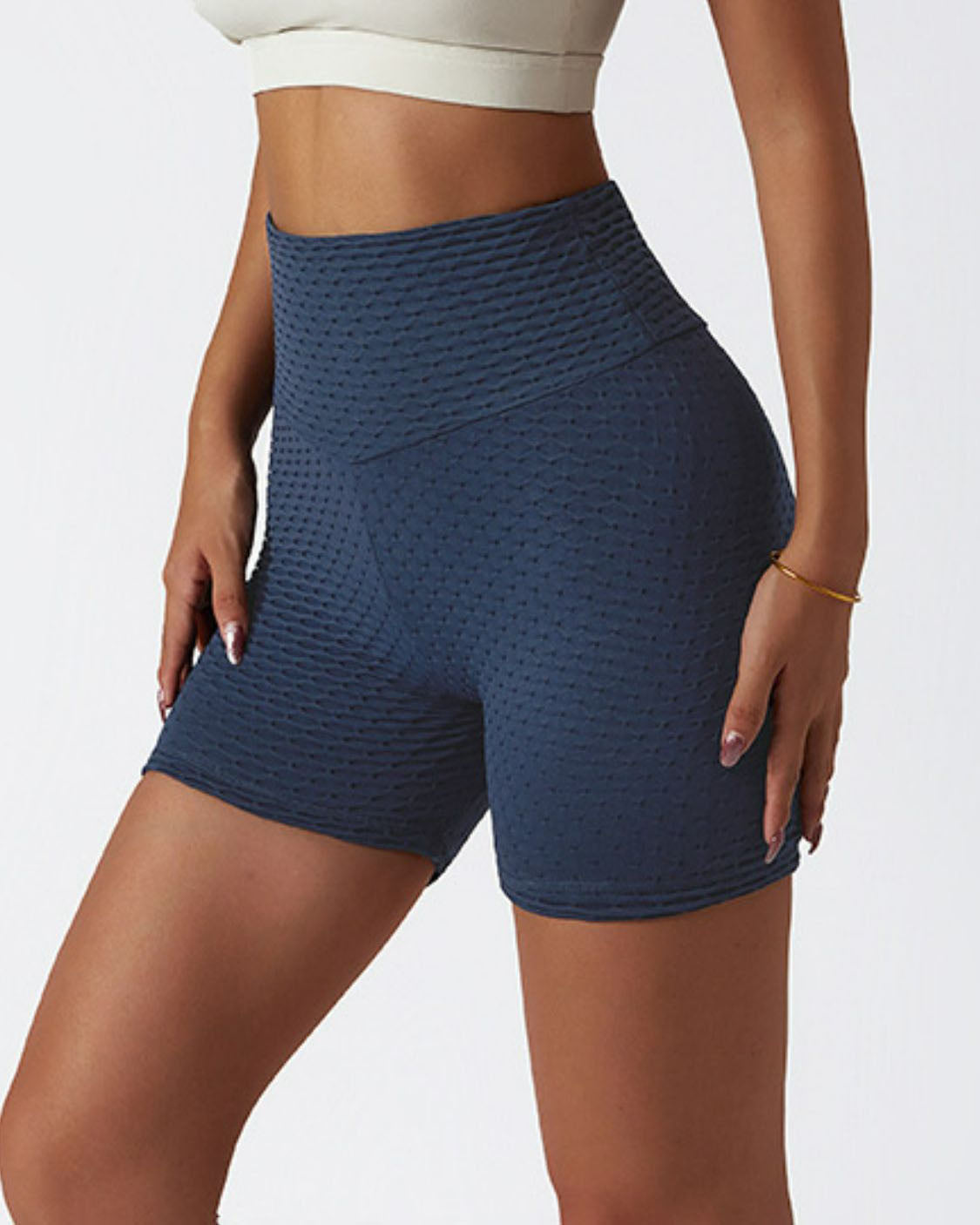 Shorts de ciclista de tiro alto con textura