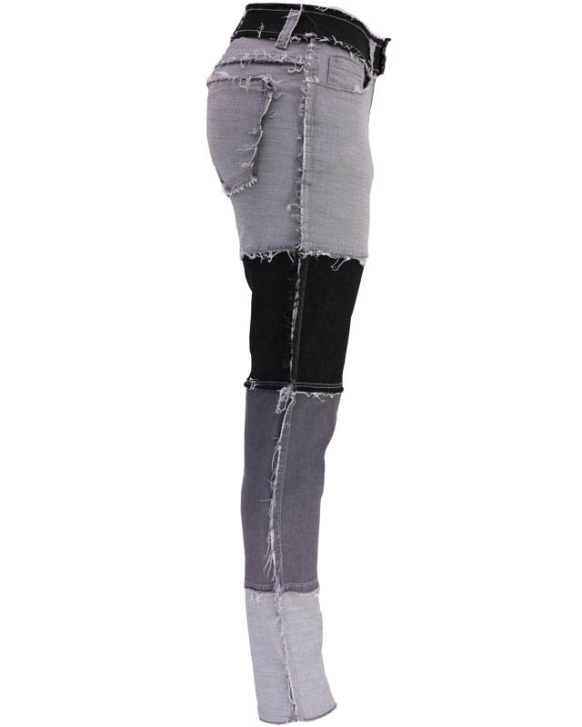 Pantalones de mezclilla de mujer superelásticos con cintura alta y bor