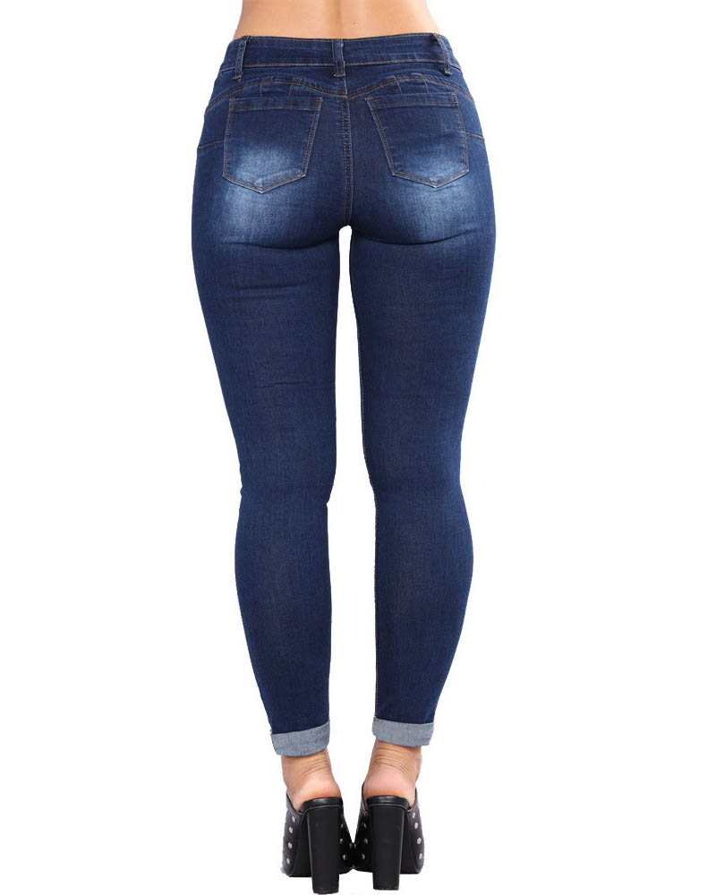 Nalgas slim fit de mujer con agujeros