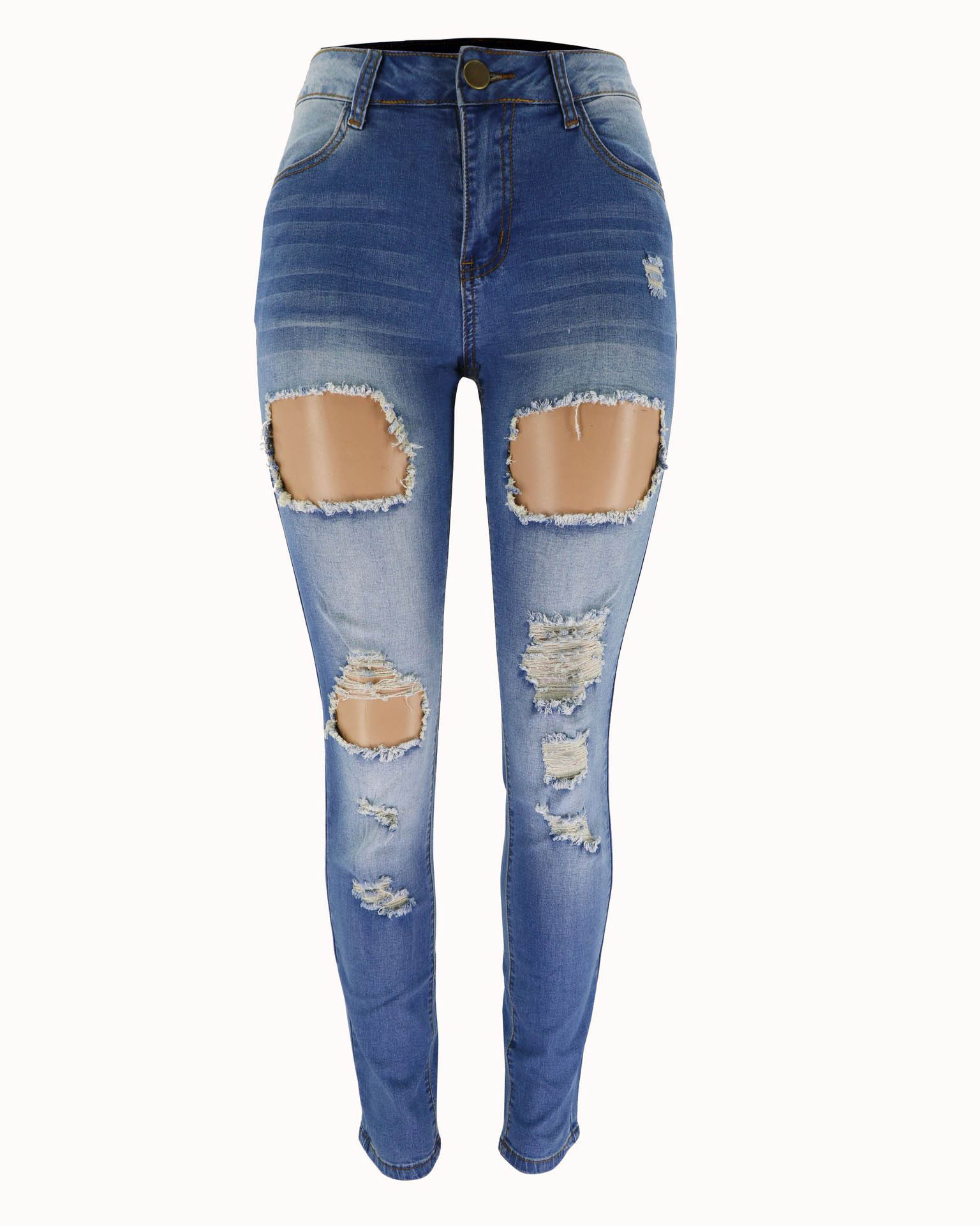 Vaqueros new wish rasgados europeos y americanos