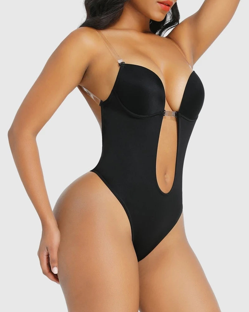 Plunge Bra Thong Body Suit