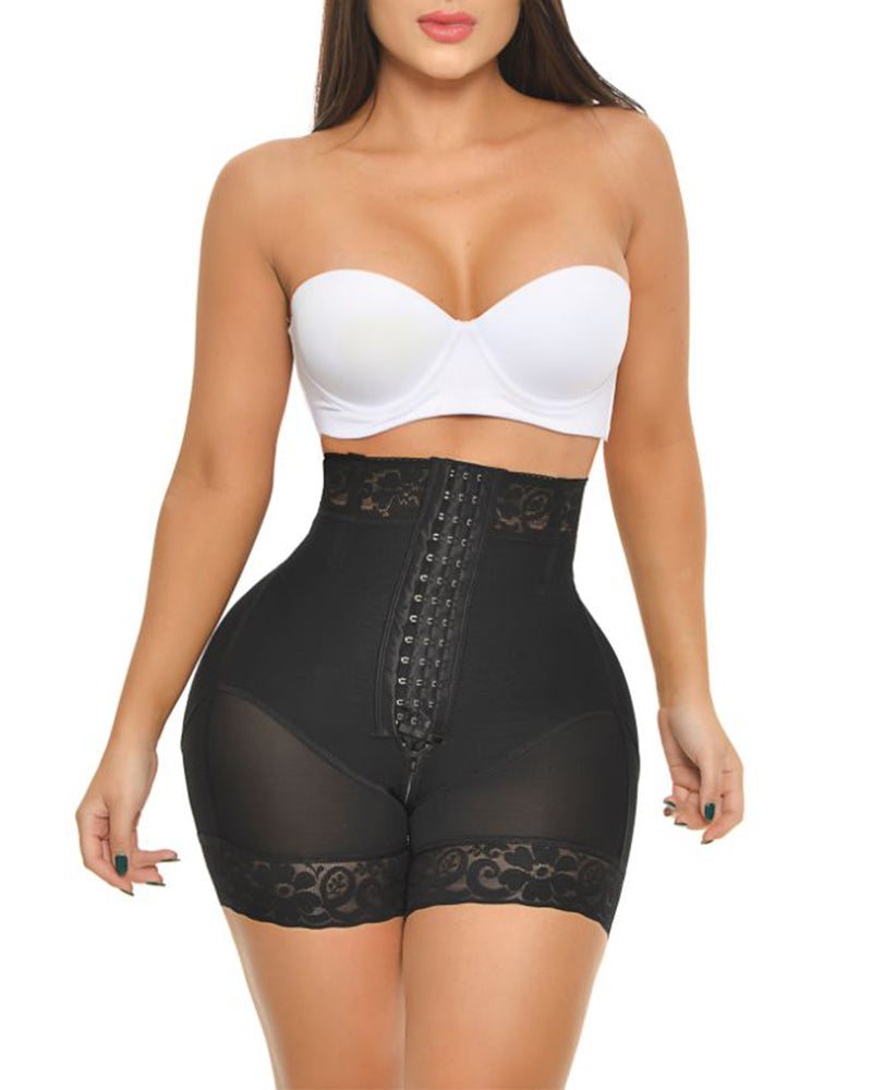 Short push up de cintura alta con 3 filas de broches y realce bootylic