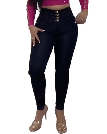 (Pre Sale)High Rise Curved Button Breasted Slimming Functional Skinny 