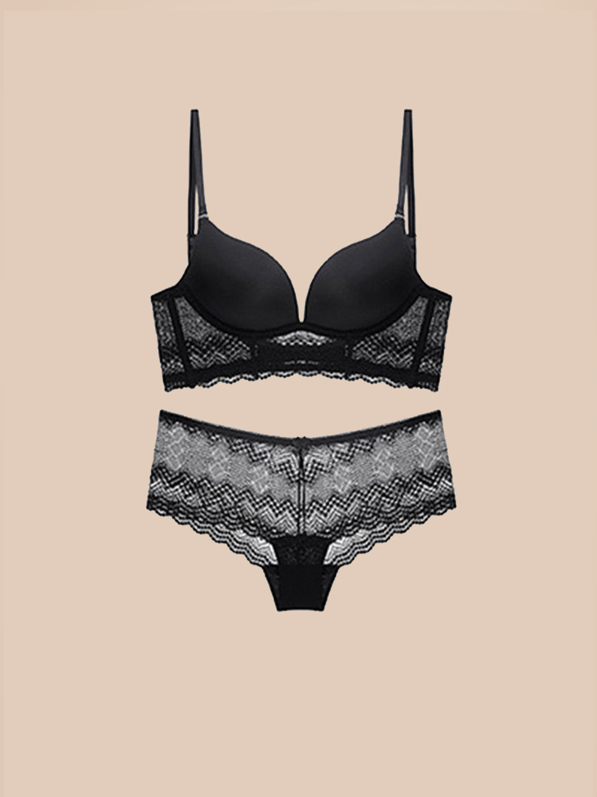 Conjunto de sujetador sexy sin espalda francés