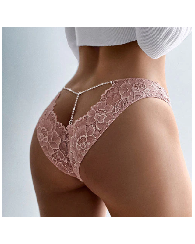 Bragas huecas de cristal de encaje femenino