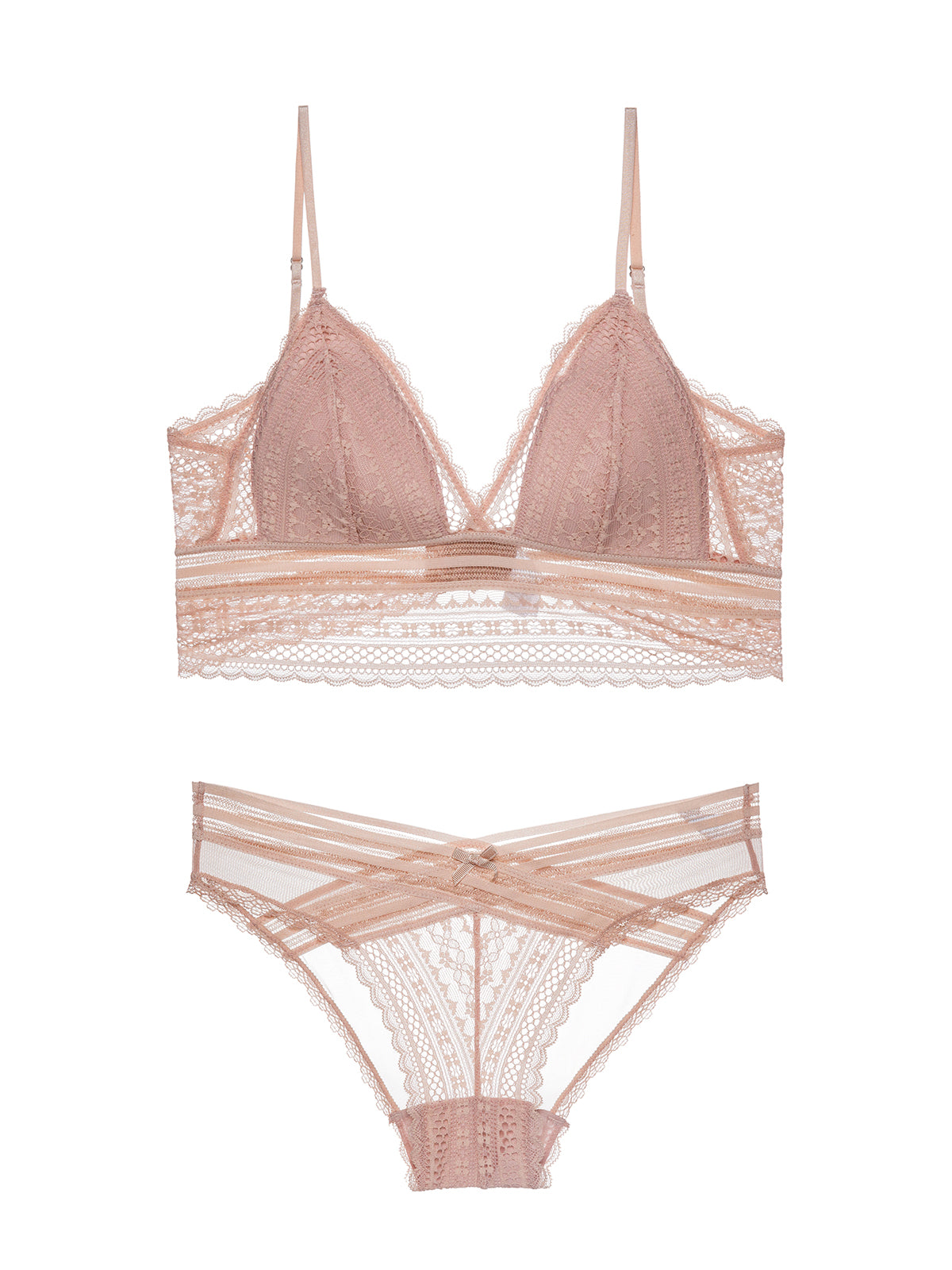 Sujetador inalámbrico sin espalda en forma de U de lencería de encaje 