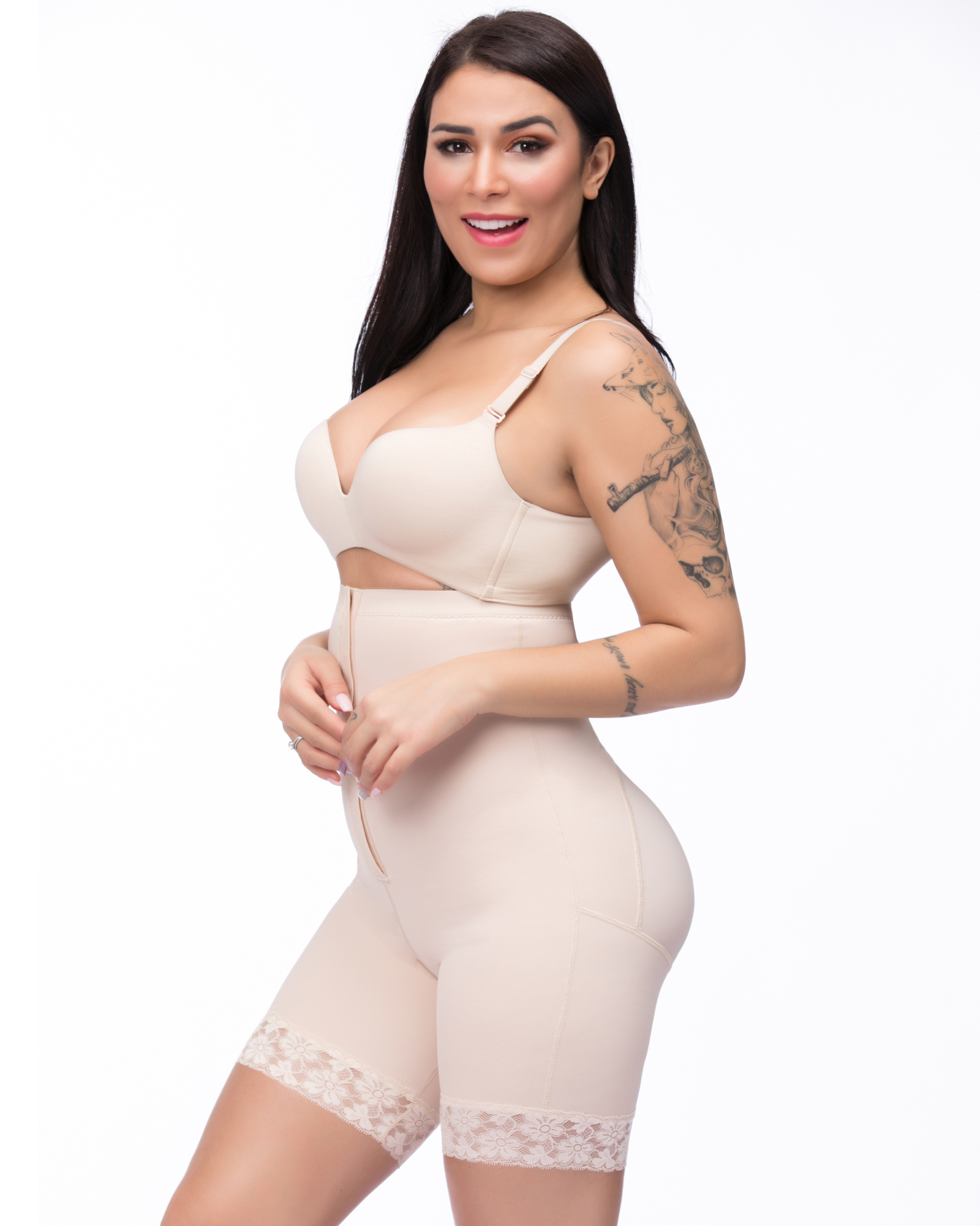 Women Thigh Slimmer High Waist Body Shaper Butt Lifter Panties Firm Control Shapewear Zipper Breasted Faja