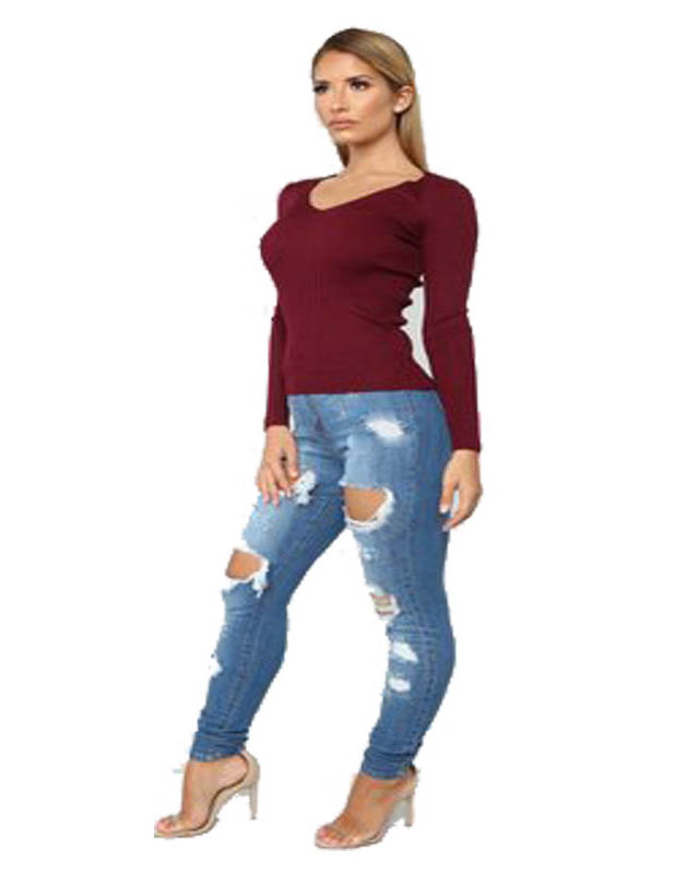 Vaqueros new wish rasgados europeos y americanos