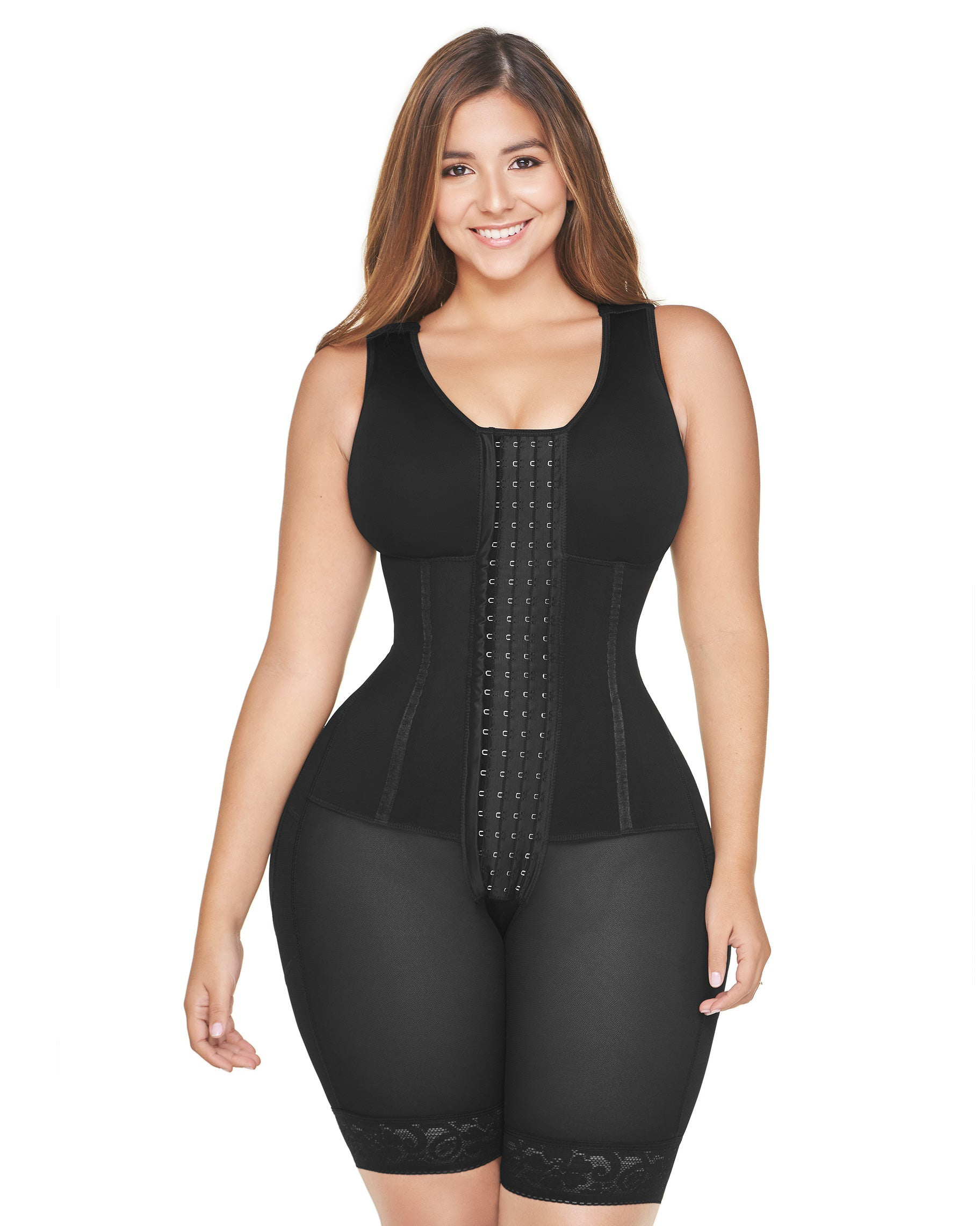 Underbust Eye N Hook Bodysuit Butt Lifting Corset Effect Shapewear Postpartum Recovery Belt Faja Adjustable Straps