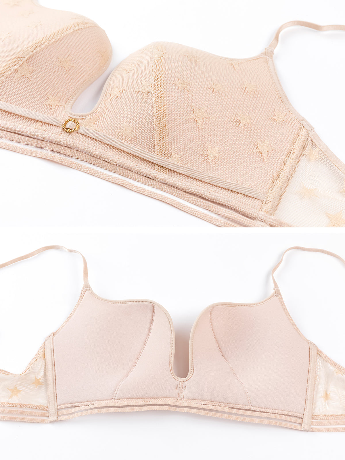 Conjunto de ropa interior invisible de encaje sexy fino sujetador sin 