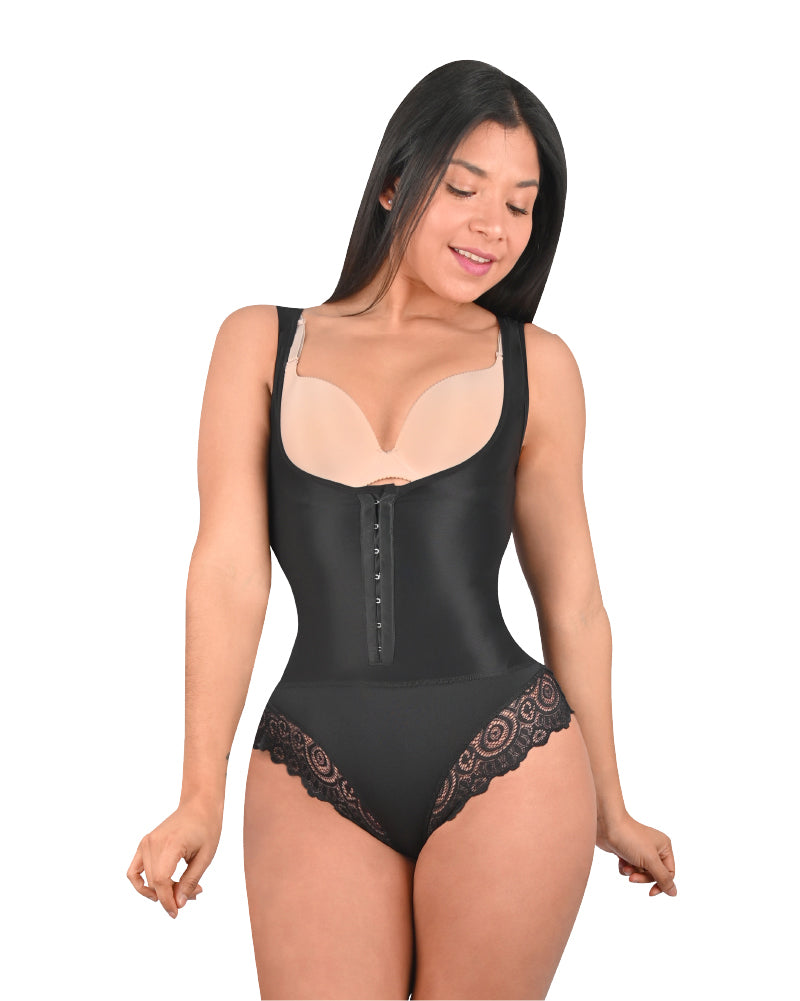 Women Breathable Shapewear Strong 3 Level Clasp Bodysuit With