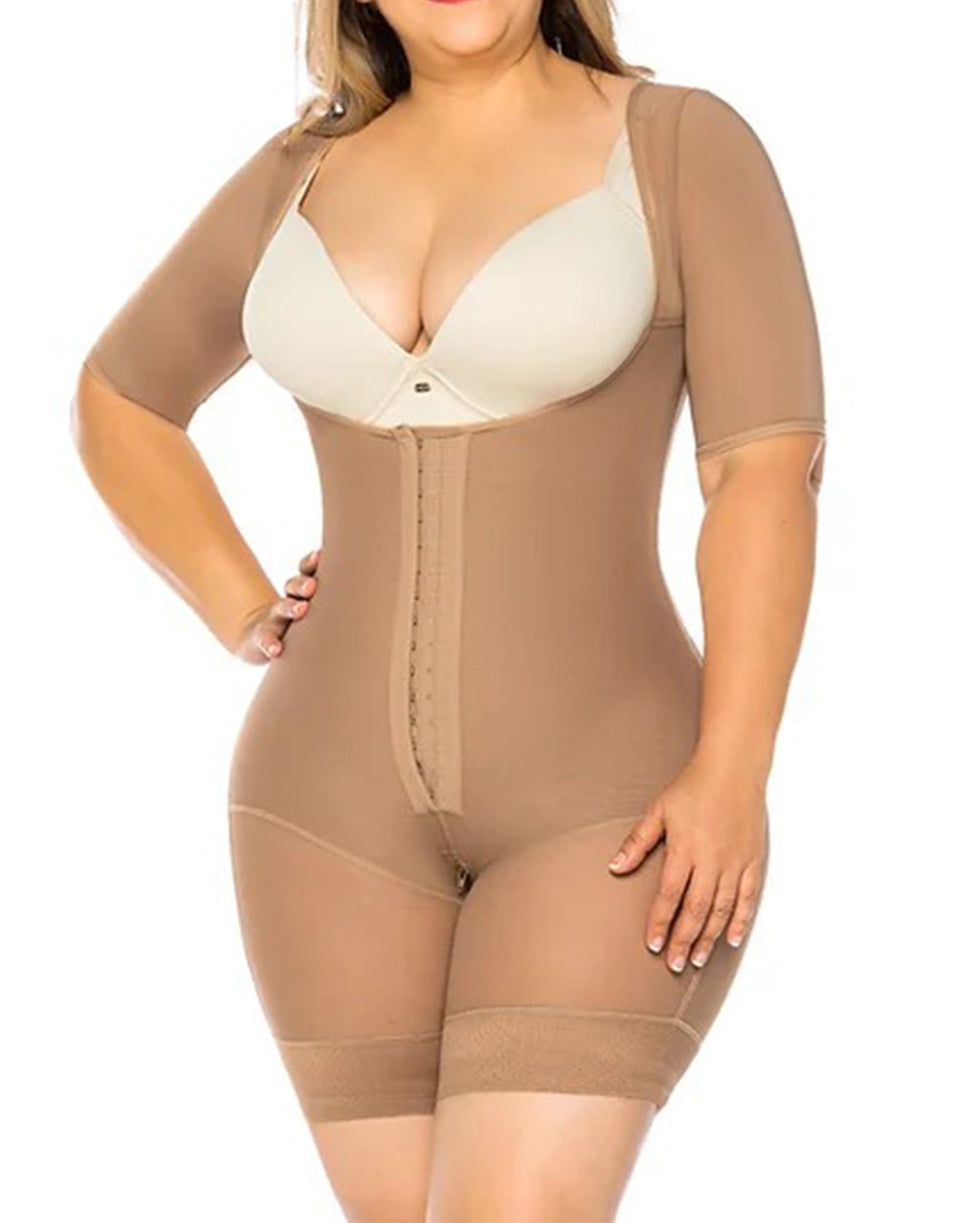 Open Bust Shapewear Hip Lift Faja Compression Postpartum Bodysuit