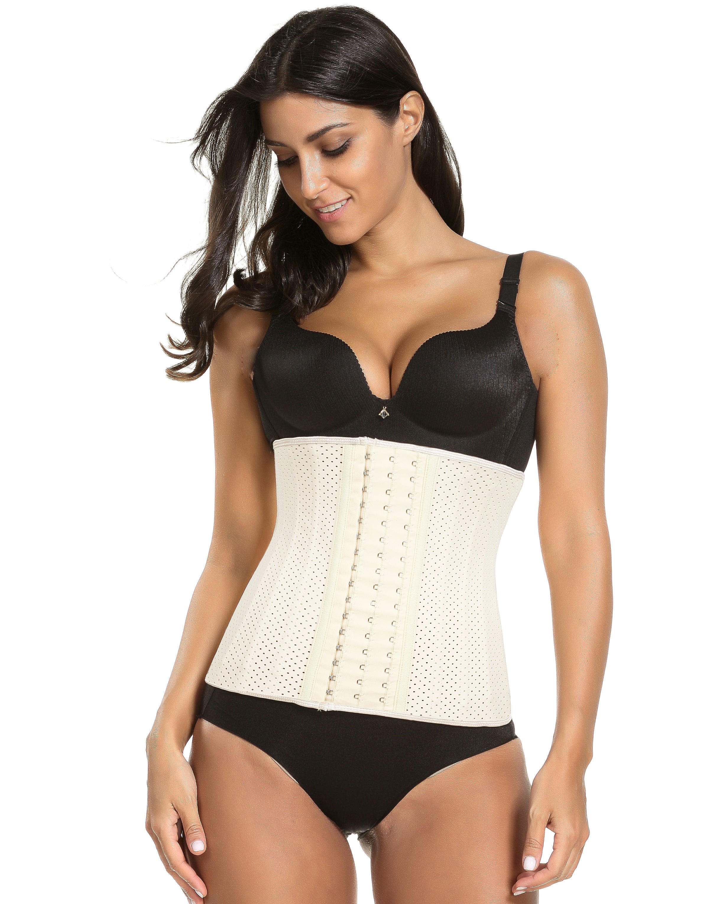 Corsé látex hebilla cintura corsé cinturón latex goma correas corsé