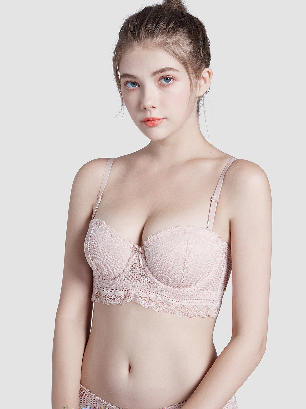 Nuevos conjuntos de sujetadores reúne 1/2 ropa interior de media copa 