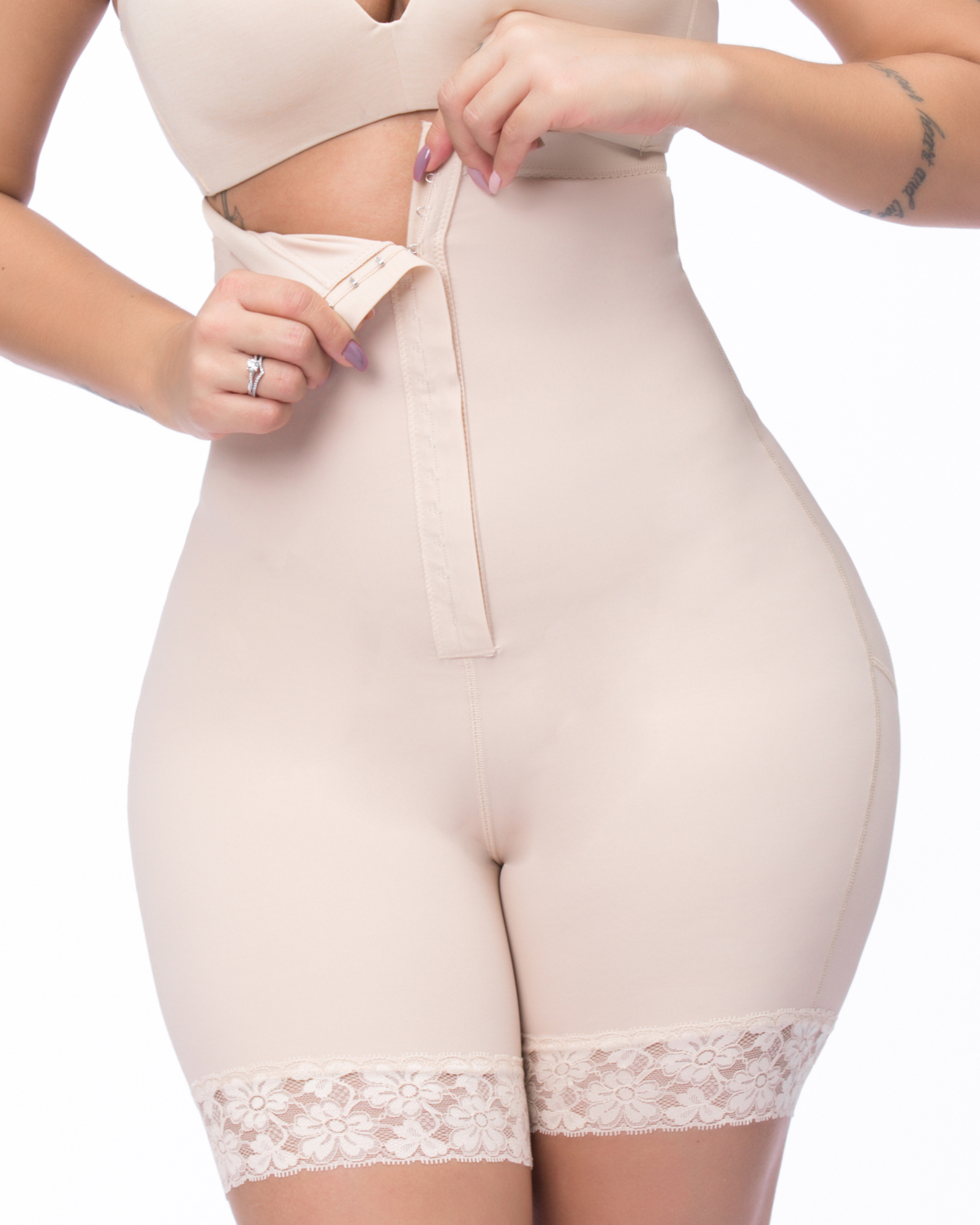 Women Thigh Slimmer High Waist Body Shaper Butt Lifter Panties Firm Control Shapewear Zipper Breasted Faja