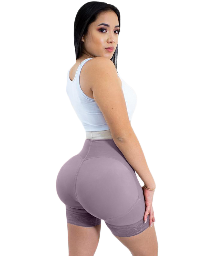 Daily Life Use Double Pressure Shaping Shorts Slimming Fajas Lace Body Shaper Girdle