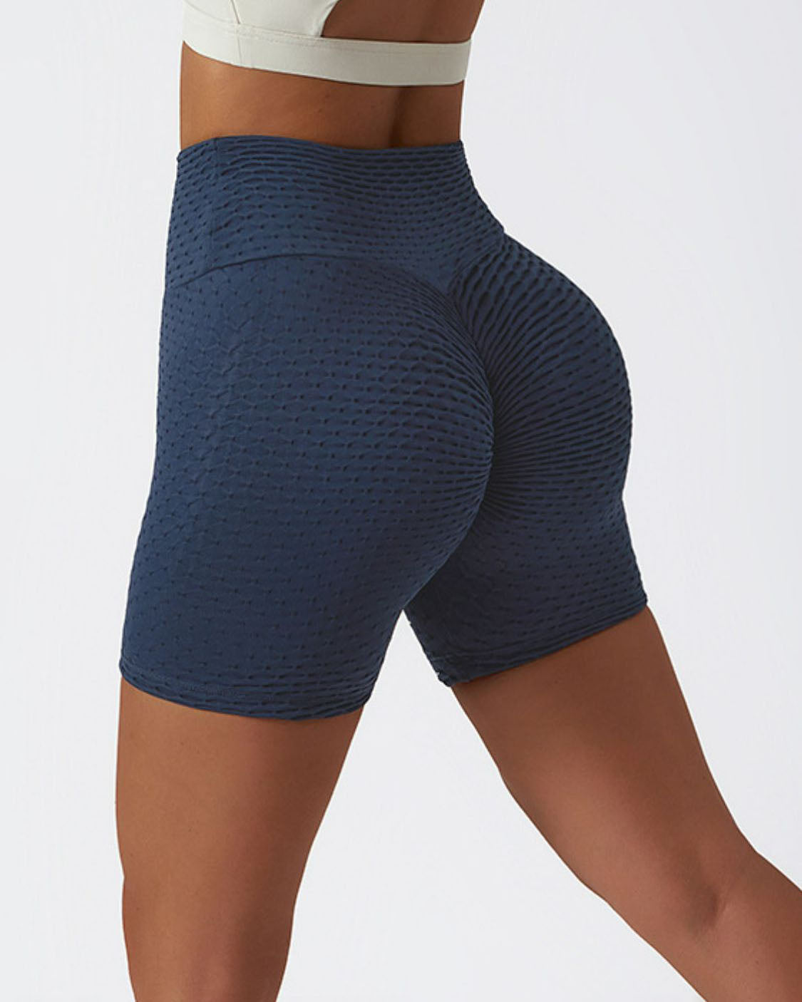 Shorts de ciclista de tiro alto con textura