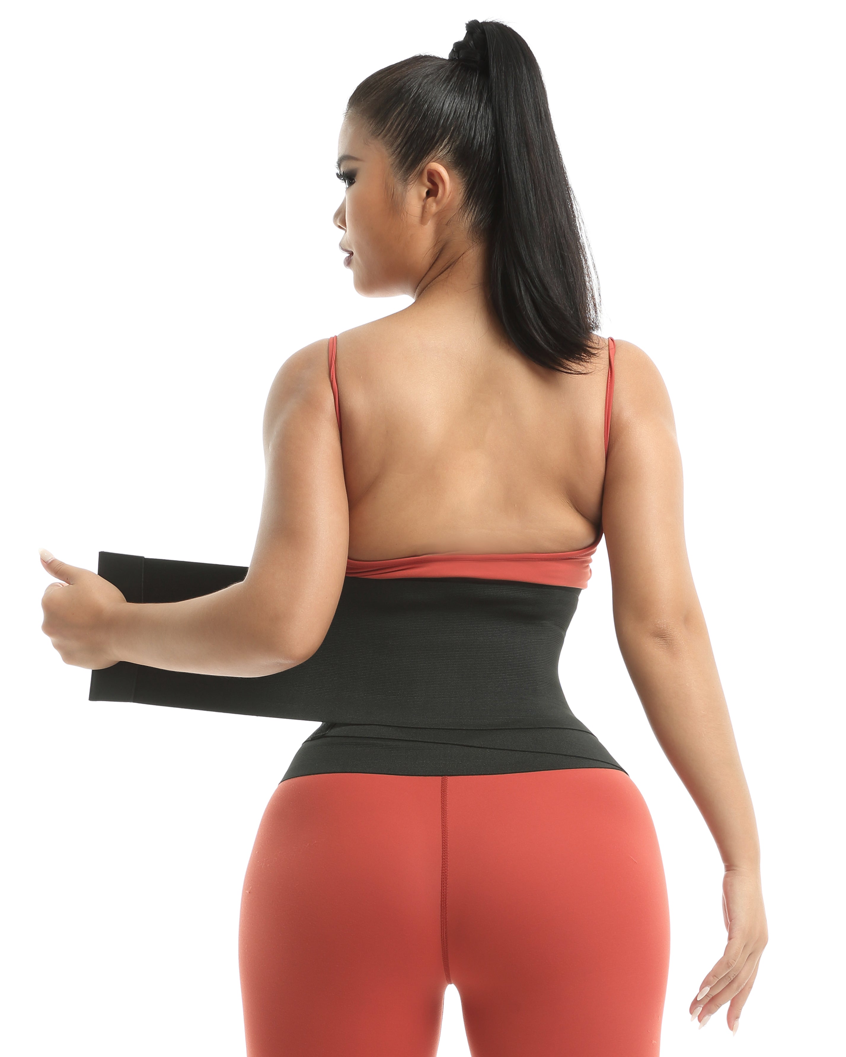 Corsé elástico de material duro sin talla para mujer con hebilla de co