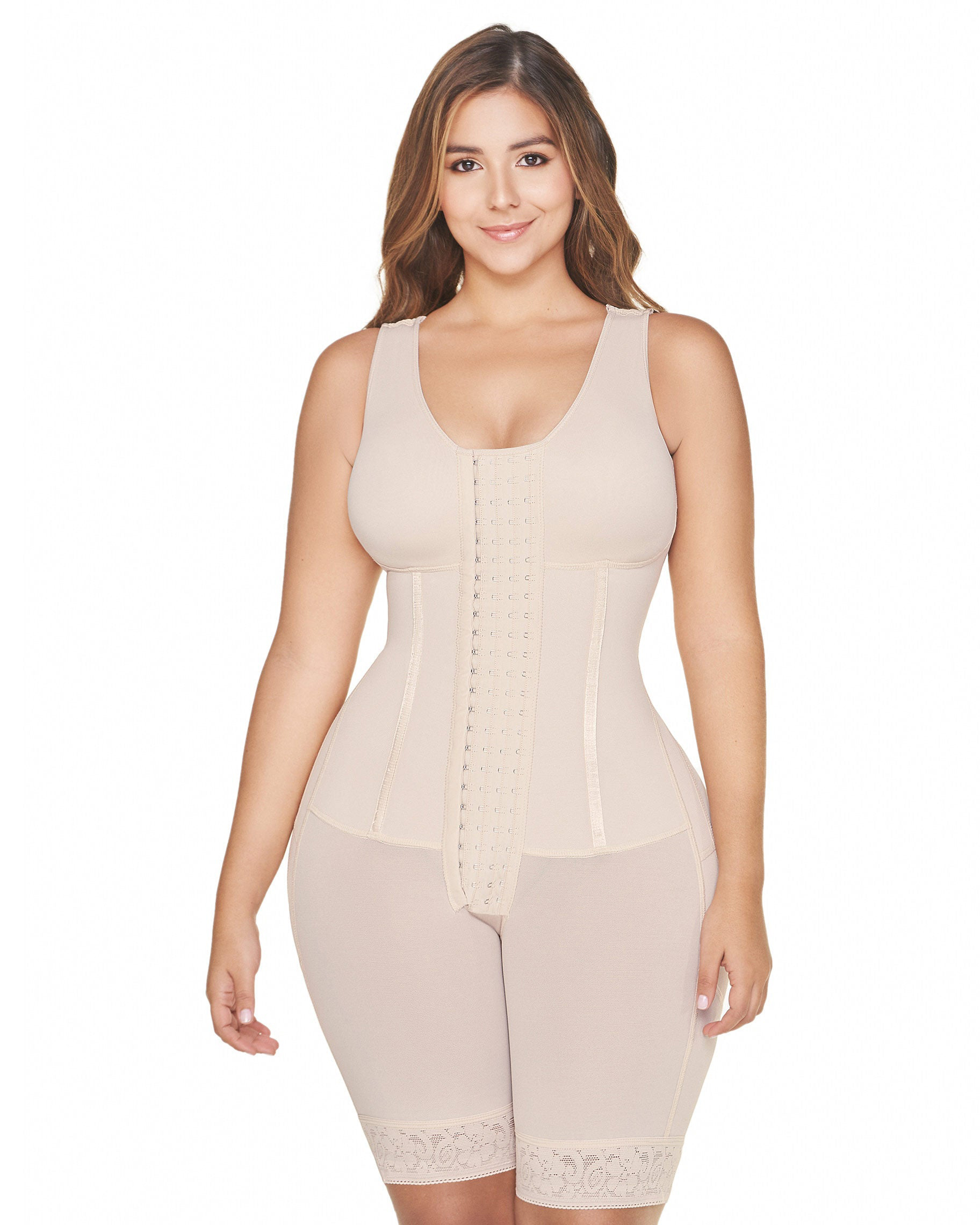 Underbust Eye N Hook Bodysuit Butt Lifting Corset Effect Shapewear Postpartum Recovery Belt Faja Adjustable Straps