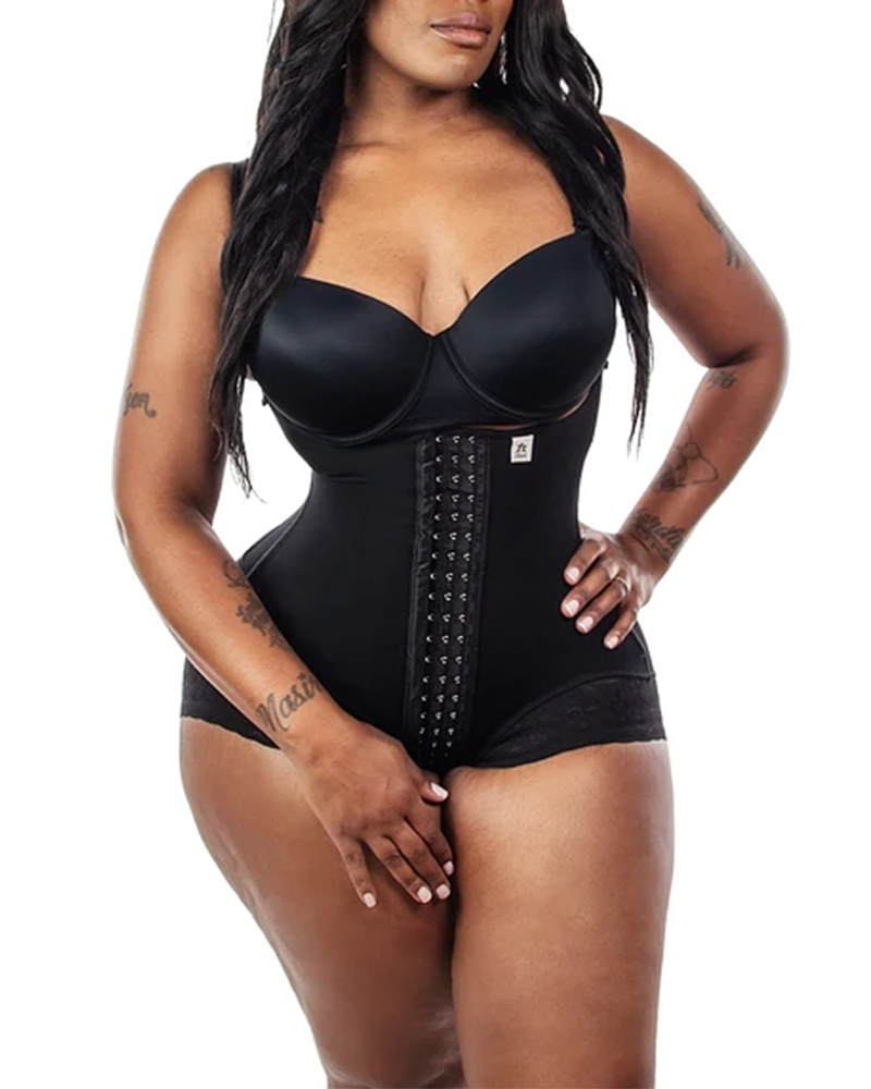 Underbust Eye N Hook Bodysuit Butt Lifting Corset Effect Shapewear Postpartum Recovery Belt Faja Adjustable Straps