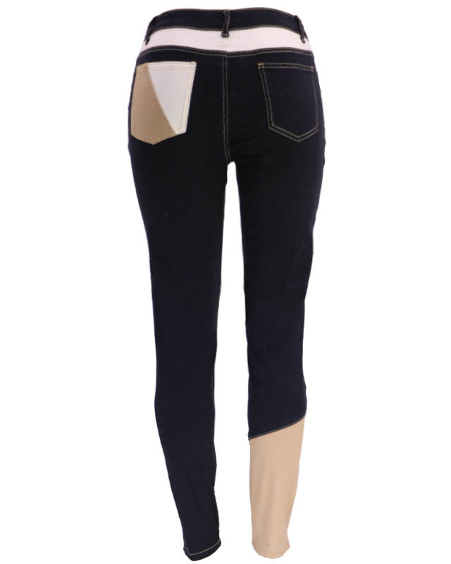 Pantalones de mujer de cintura alta de mezclilla lavada de algodón emp