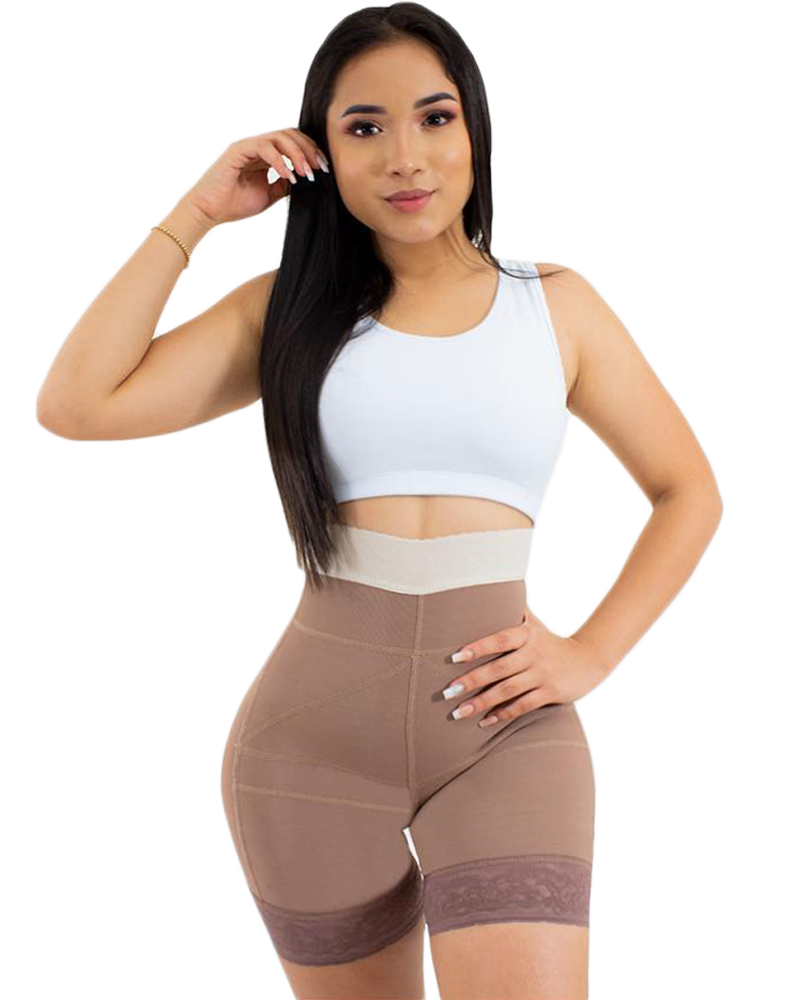 Daily Life Use Double Pressure Shaping Shorts Slimming Fajas Lace Body Shaper Girdle