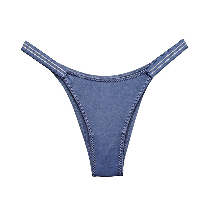 Ropa interior femenina brillante con espalda en t a rayas deslumbrante