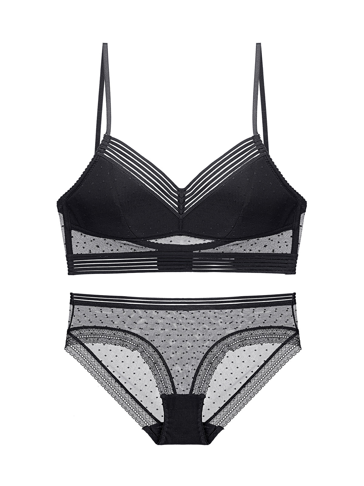 Ropa interior de sujetador inalámbrico de encaje francés de malla de l