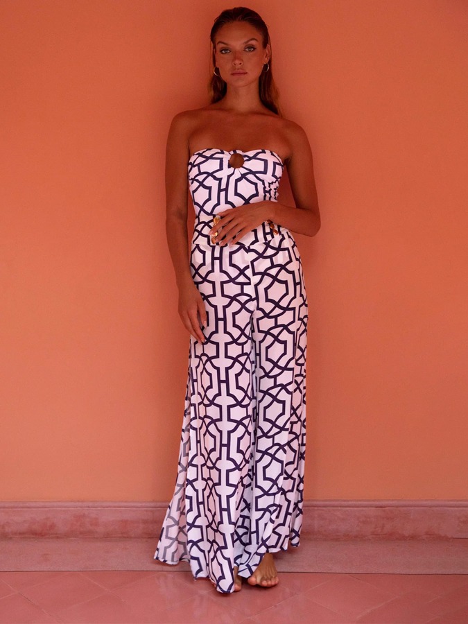 Tile Print Swimsuit and Cover-up