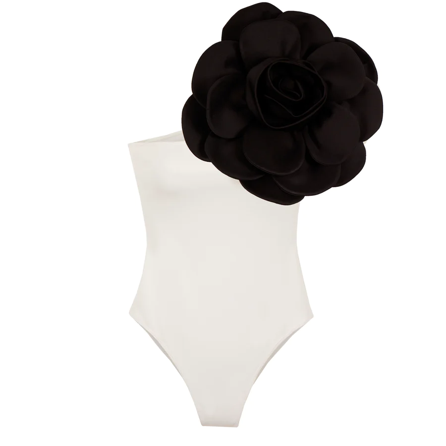 Exaggerated 3D Flower One Piece Swimsuit and Skirt