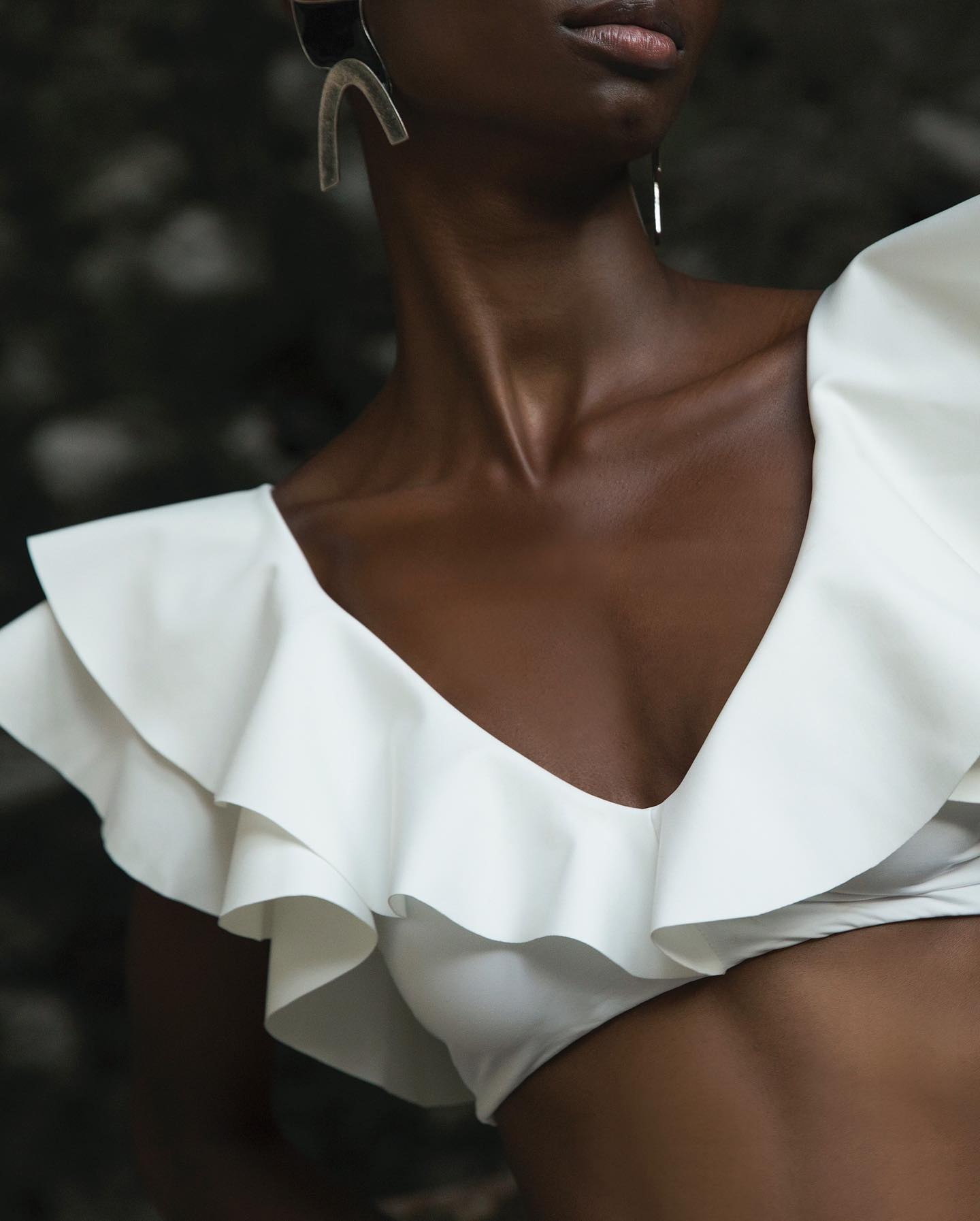 Ruffle High-waisted two-piece swimsuit.