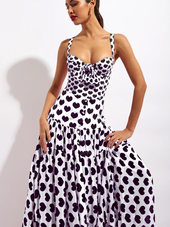 Sling Lace Up Printed One Piece Swimsuit And Beach Skirt