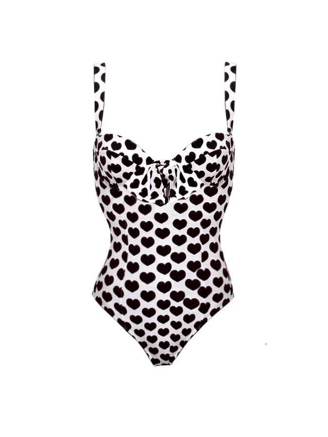 Sling Lace Up Printed One Piece Swimsuit And Beach Skirt