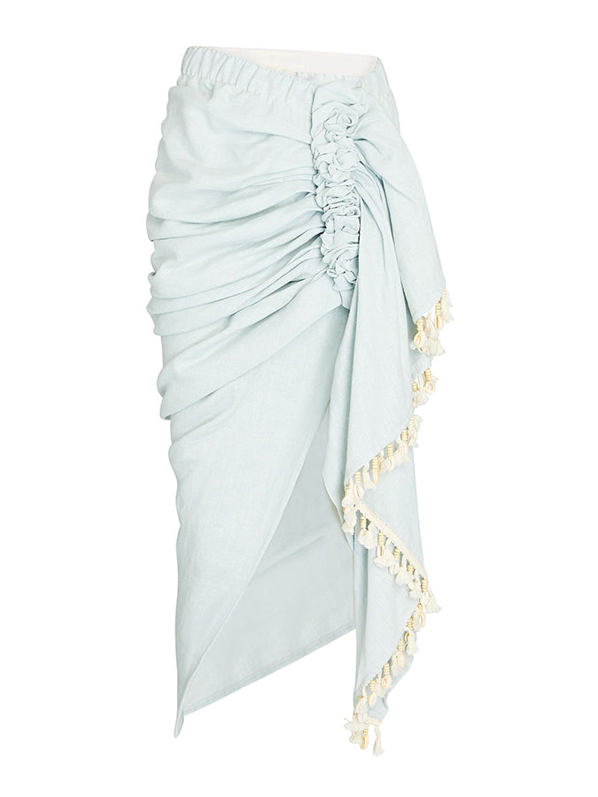 Solid One-Shoulder Swimsuit and Beach Skirt