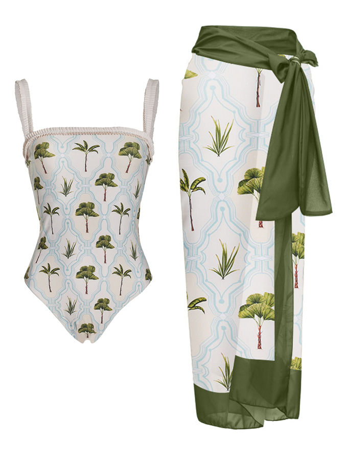 Simple Fashion Printed One-Piece Swimsuit