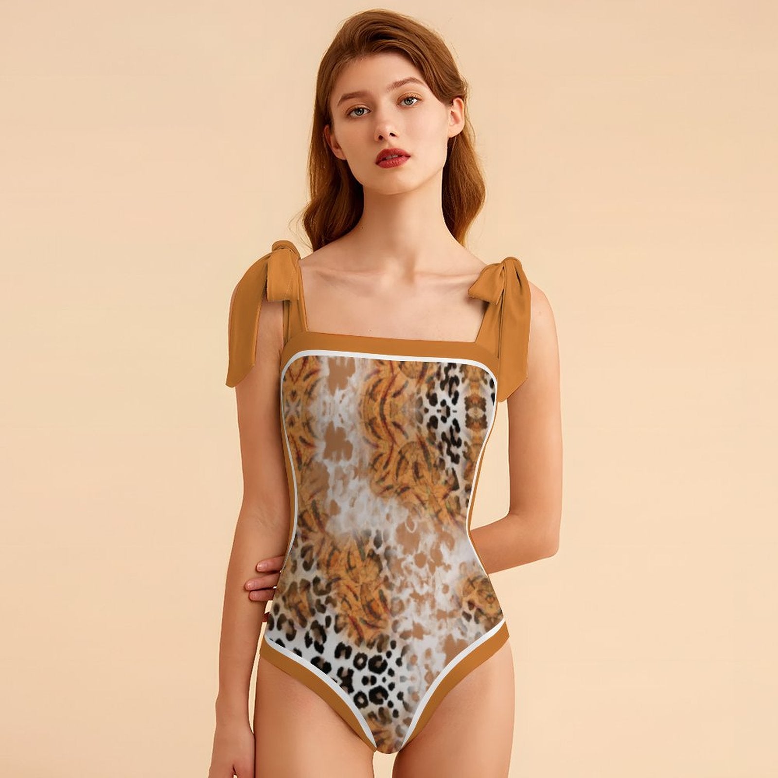 Fashion Printed One Piece Swimsuit And Cover Up 2305104443