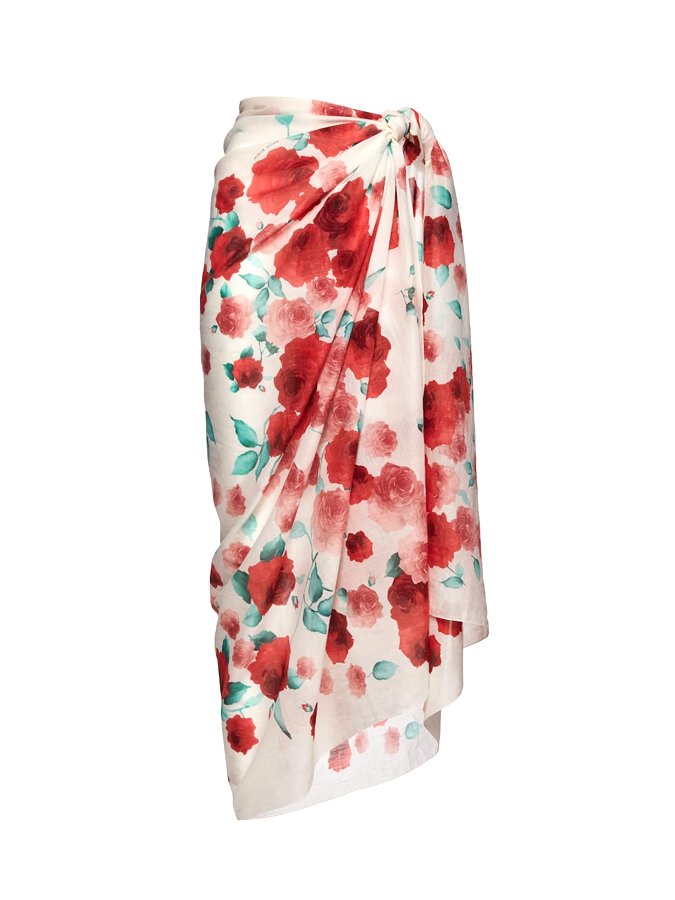 Plain Rose Deco Bikini And Rose Print Cover up
