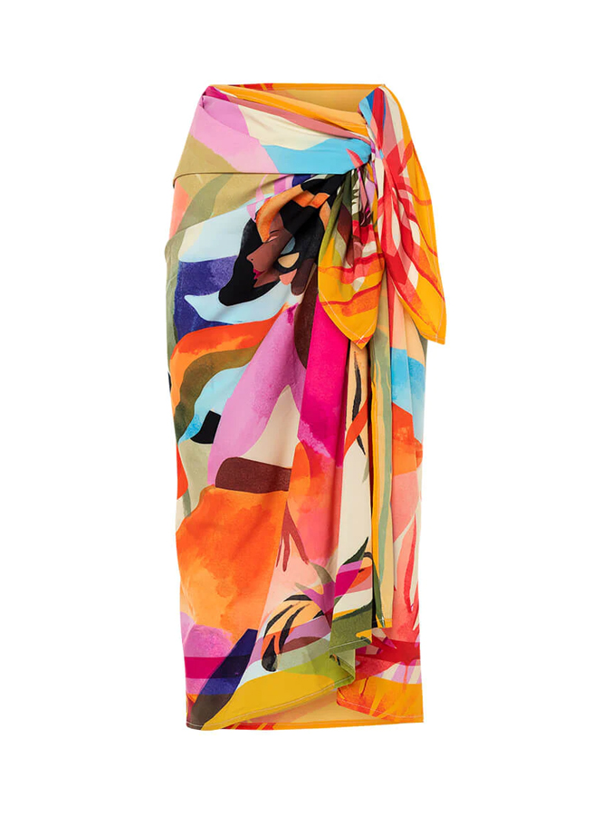 Tropical Samba Print One Piece Swimsuit And Cover Up