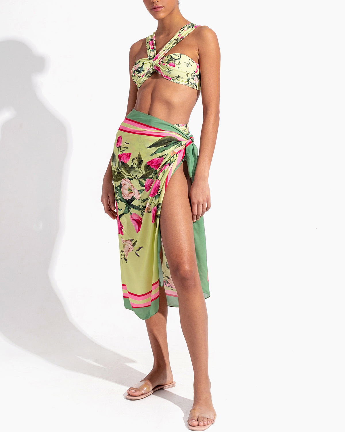 Fashion Floral Print Beach Bikini Set