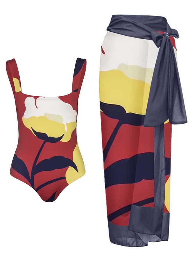 Fashion Print One Piece Swimsuit